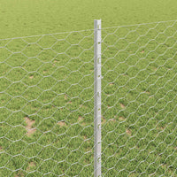 Recinzione con pali. Argento 1 x 50 m Acciaio 3337036