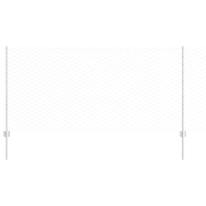 Recinzione con pali. Argento 1 x 50 m Acciaio 3337037