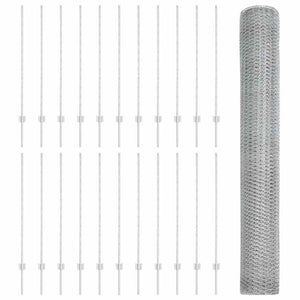 Recinzione con pali. Argento 1.2 x 50 m Acciaio 3337039