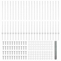 Recinzione con pali. Argento 1.2 x 50 m Acciaio 3337041