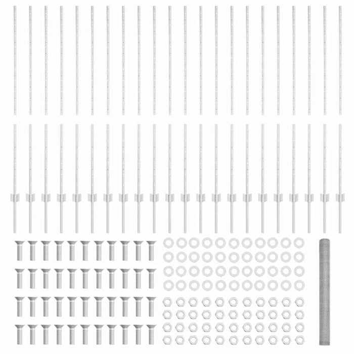 Recinzione con pali. Argento 1.4 x 50 m Acciaio 3337043