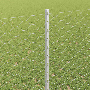 Recinzione con pali. Argento 1.4 x 50 m Acciaio 3337045