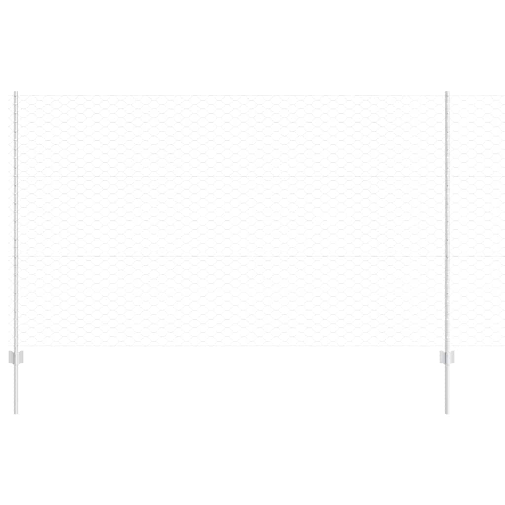 Recinzione con pali. Argento 1.4 x 50 m Acciaio 3337045