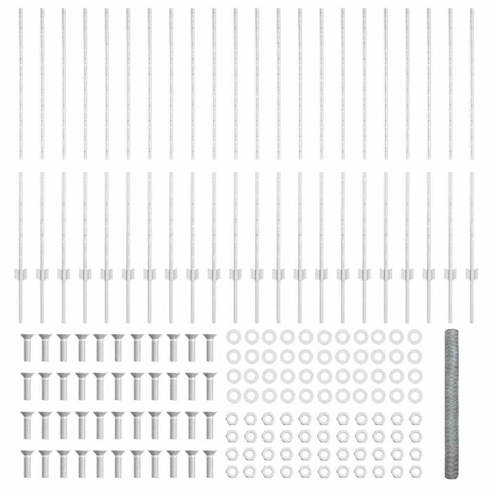 Recinzione con pali. Argento 1.4 x 50 m Acciaio 3337045