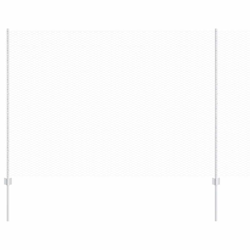 Recinzione con pali. Argento 1.5 x 50 m Acciaio 3337047