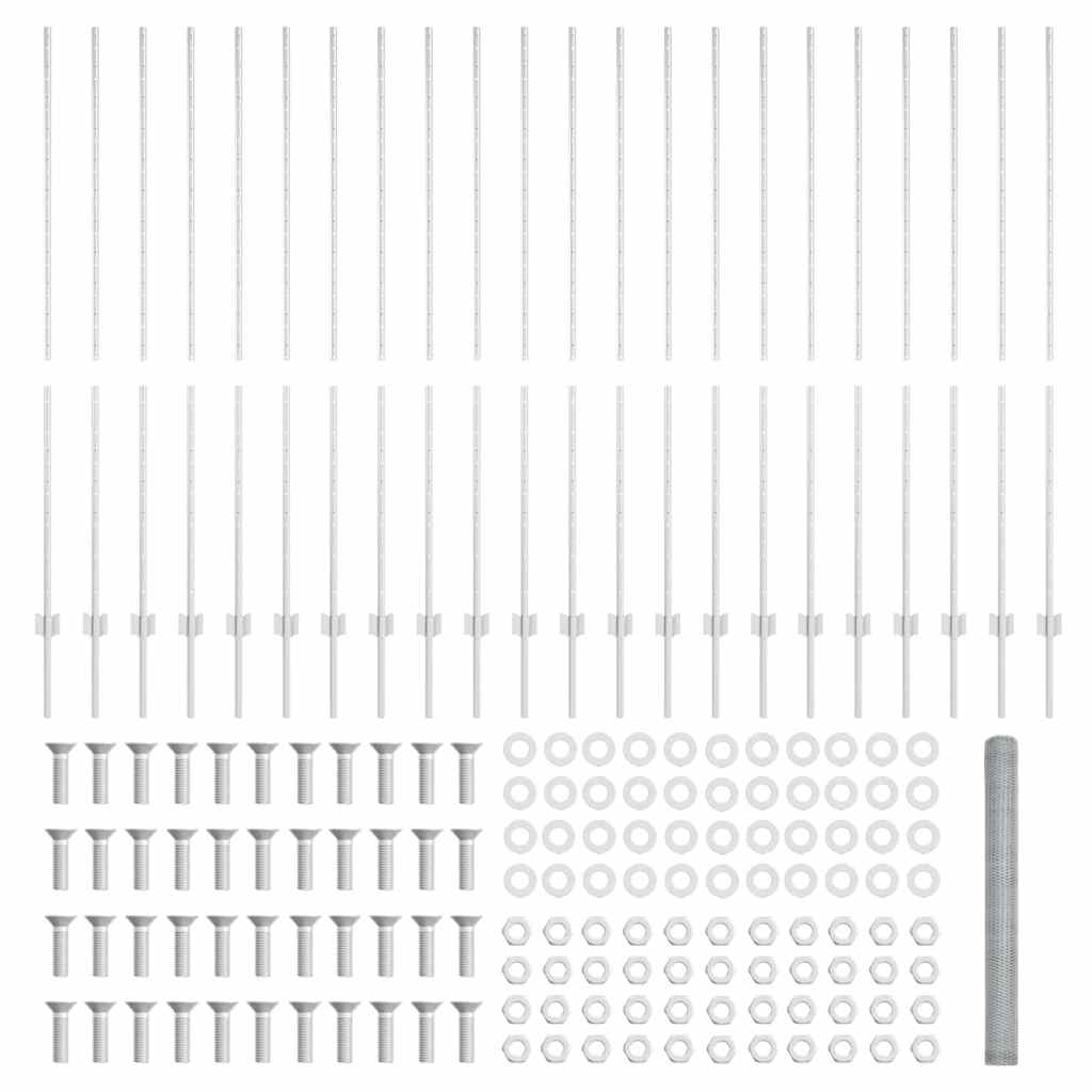 Recinzione con pali. Argento 1.5 x 50 m Acciaio 3337047