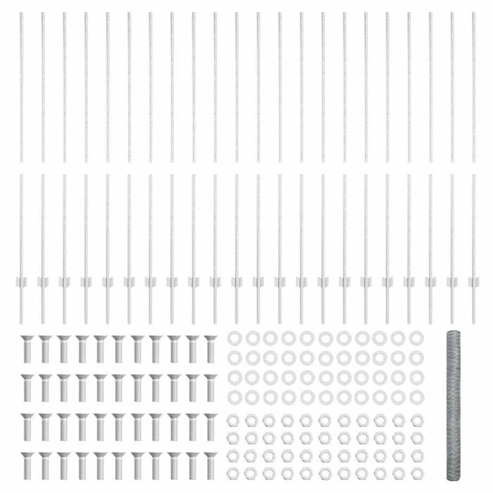 Recinzione con pali. Argento 1.5 x 50 m Acciaio 3337048