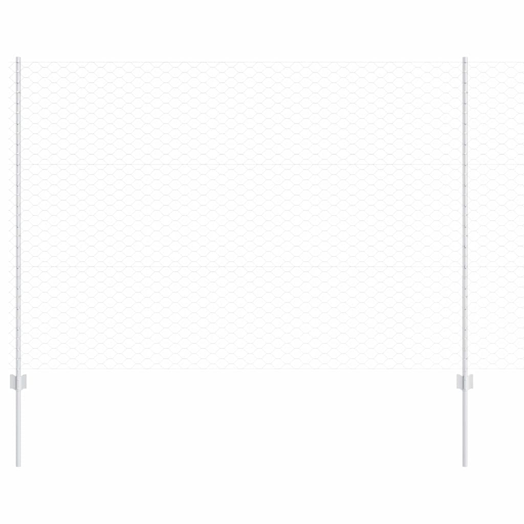 Recinzione con pali. Argento 1.5 x 50 m Acciaio 3337049