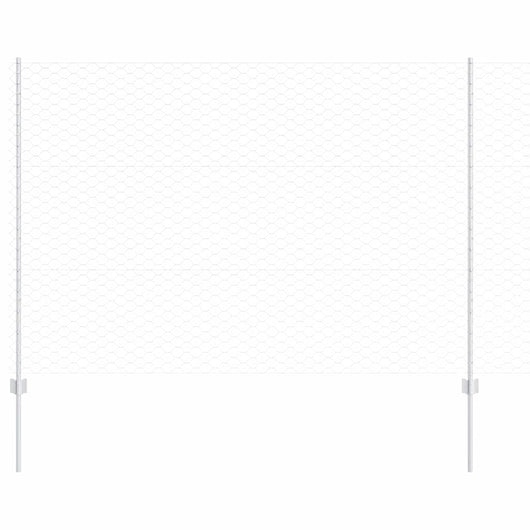 Recinzione con pali. Argento 1.5 x 50 m Acciaio 3337049