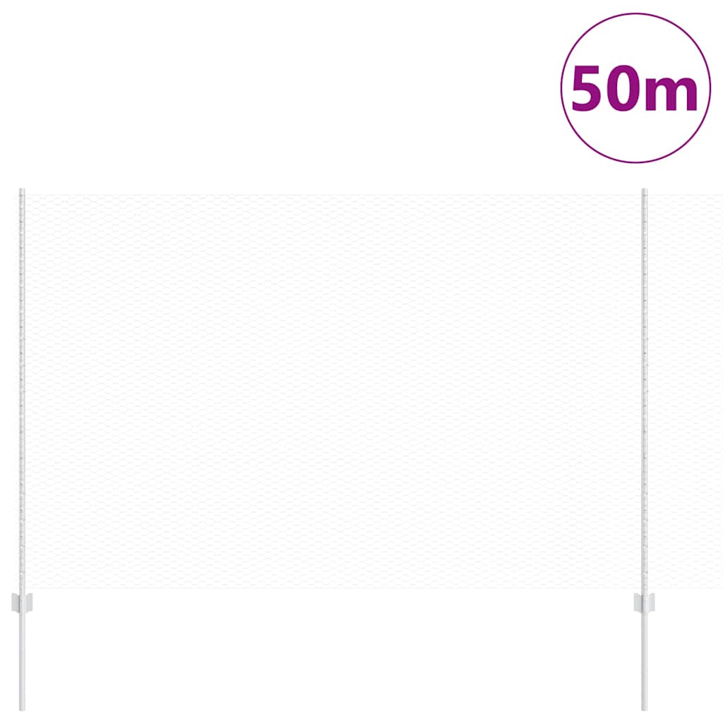 Recinzione con pali. Argento 1.6 x 50 m Acciaio 3337053