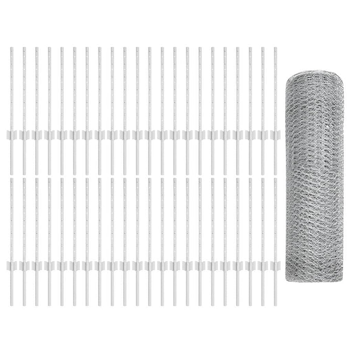 Recinzione con pali. Argento 0.5 x 100 m Acciaio 3337058