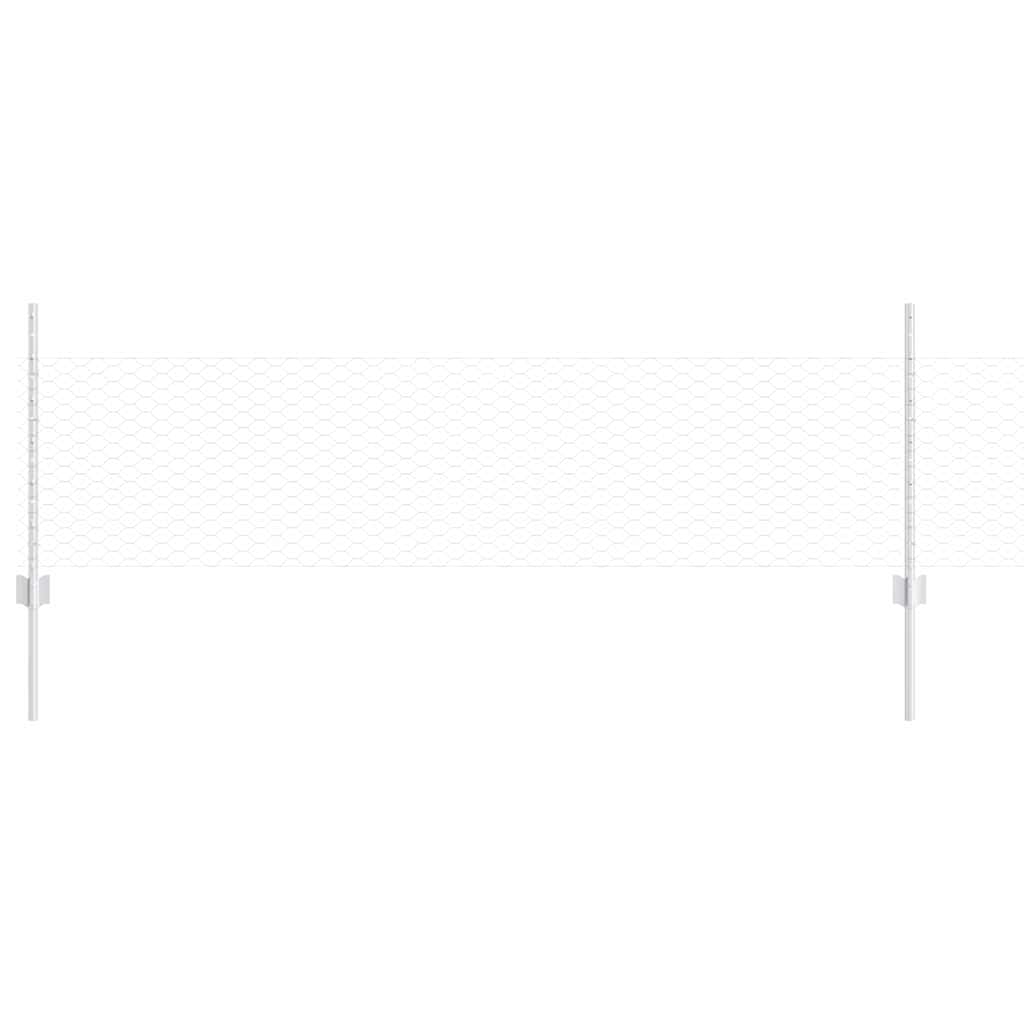 Recinzione con pali. Argento 0.5 x 100 m Acciaio 3337060