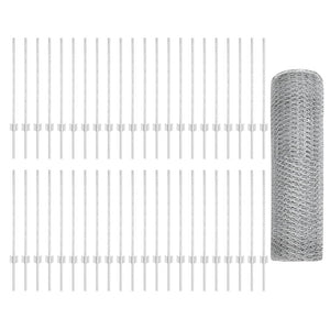 Recinzione con pali. Argento 0.8 x 100 m Acciaio 3337067