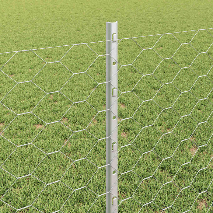 Recinzione con pali. Argento 0.8 x 100 m Acciaio 3337069