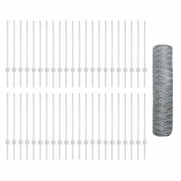 Recinzione con pali. Argento 0.8 x 100 m Acciaio 3337069