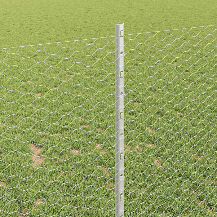 Recinzione con pali. Argento 1 x 100 m Acciaio 3337071