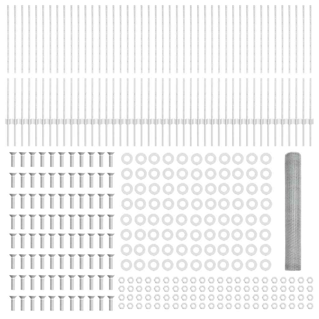 Recinzione con pali. Argento 1.2 x 100 m Acciaio 3337074