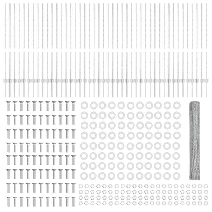 Recinzione con pali. Argento 1.2 x 100 m Acciaio 3337074