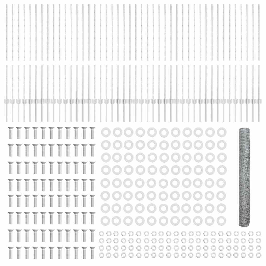Recinzione con pali. Argento 1.2 x 100 m Acciaio 3337075