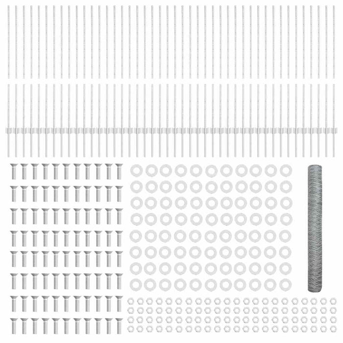 Recinzione con pali. Argento 1.2 x 100 m Acciaio 3337075