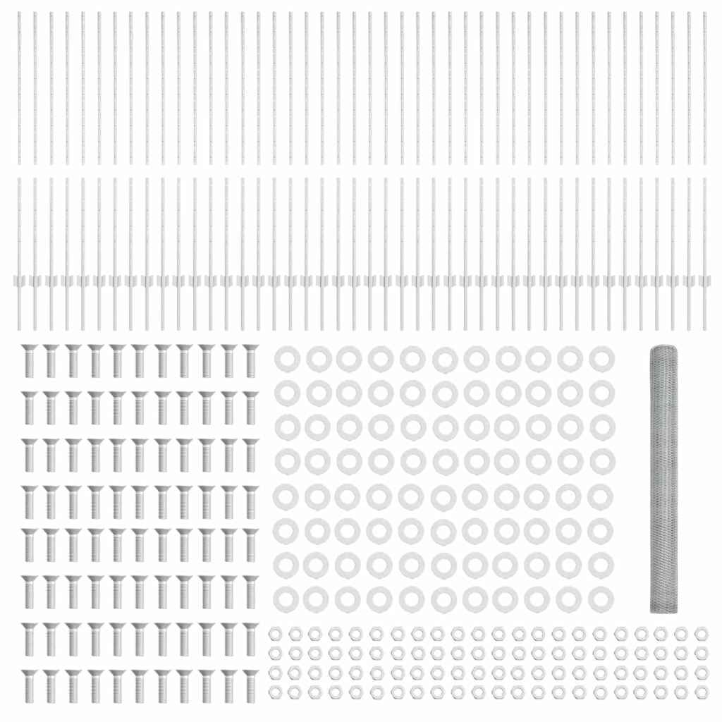 Recinzione con pali. Argento 1.4 x 100 m Acciaio 3337077