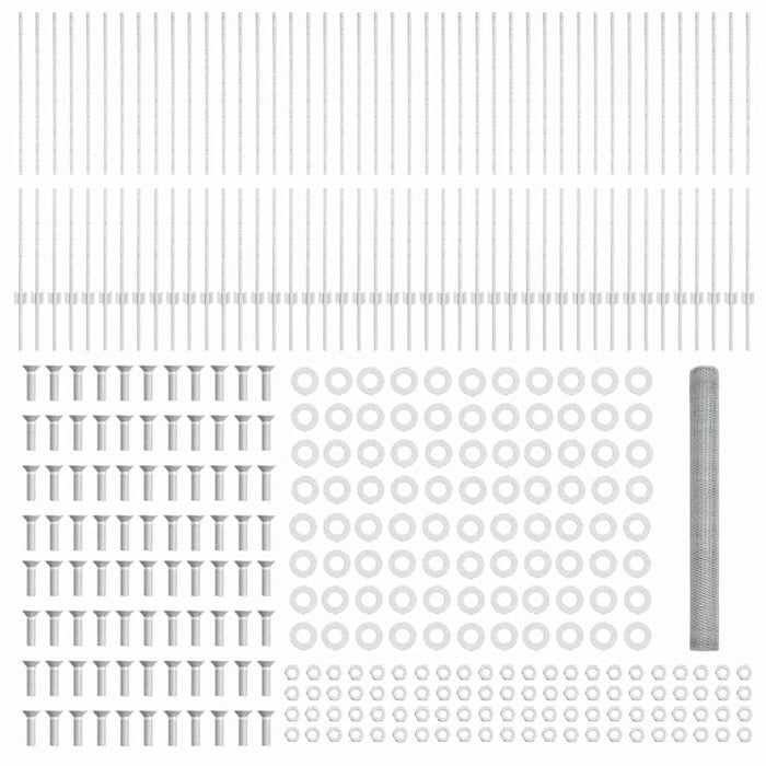 Recinzione con pali. Argento 1.4 x 100 m Acciaio 3337077