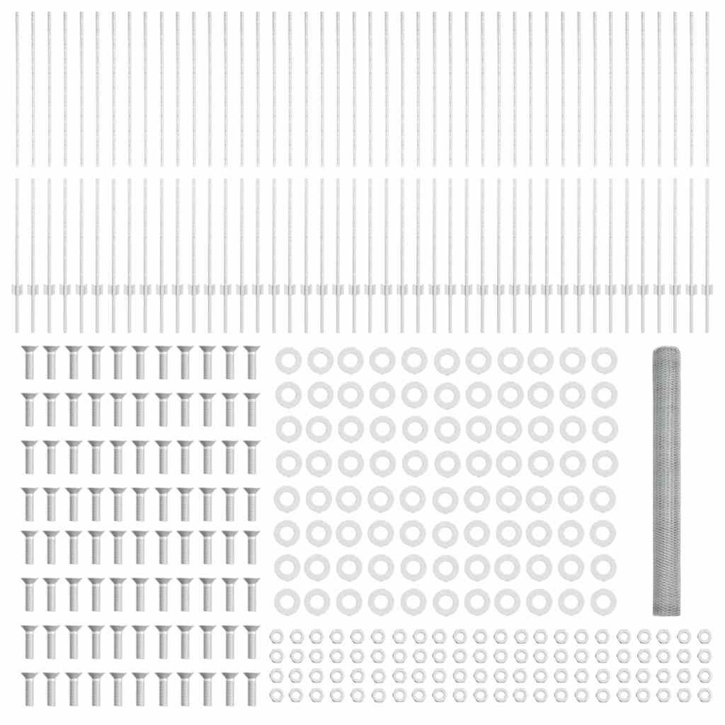 Recinzione con pali. Argento 1.6 x 100 m Acciaio 3337083