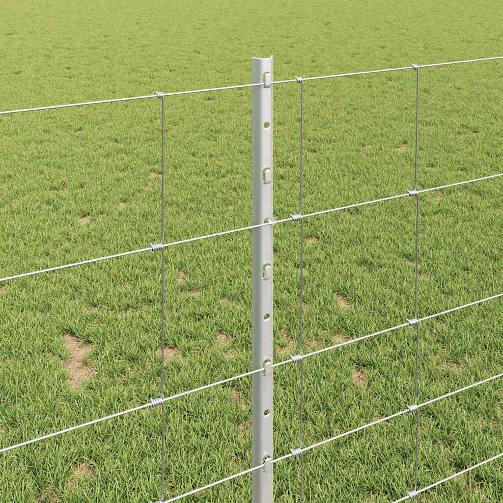 Recinzione con pali. Argento 1 x 25 m Acciaio 3337120