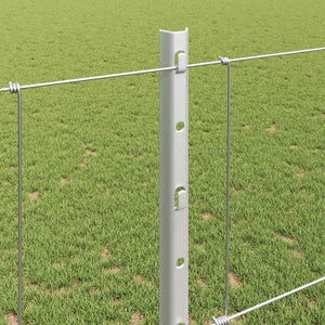 Recinzione con pali. Argento 1.2 x 25 m Acciaio 3337122