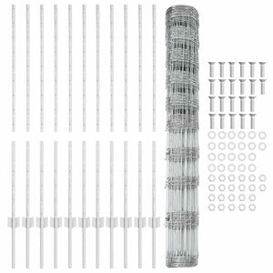 Recinzione con pali. Argento 1.2 x 25 m Acciaio 3337122