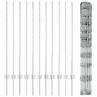 Recinzione con pali. Argento 1.2 x 25 m Acciaio 3337122