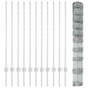 Recinzione con pali. Argento 1.2 x 25 m Acciaio 3337122