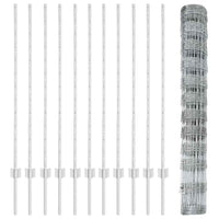 Recinzione con pali. Argento 1.2 x 25 m Acciaio 3337124