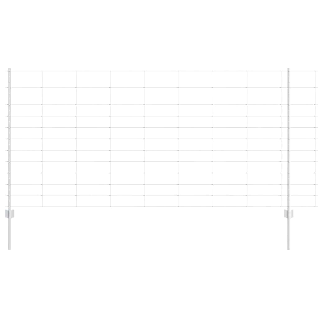 Recinzione con pali. Argento 1.2 x 25 m Acciaio 3337125