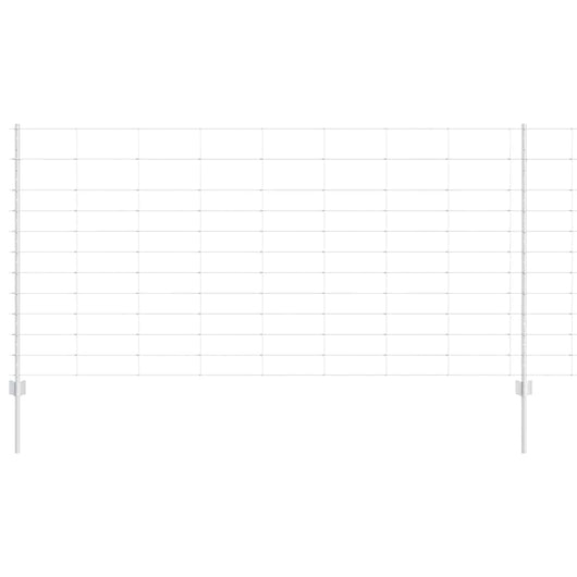 Recinzione con pali. Argento 1.2 x 25 m Acciaio 3337125