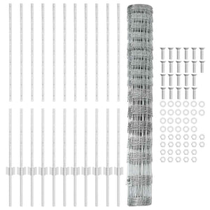 Recinzione con pali. Argento 1.2 x 25 m Acciaio 3337127