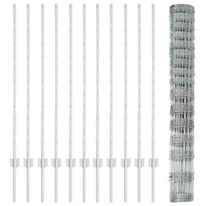 Recinzione con pali. Argento 1.2 x 25 m Acciaio 3337127