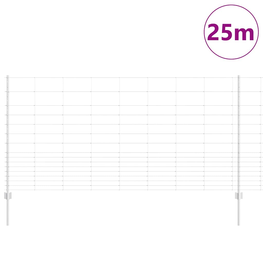 Recinzione con pali. Argento 1.2 x 25 m Acciaio 3337127