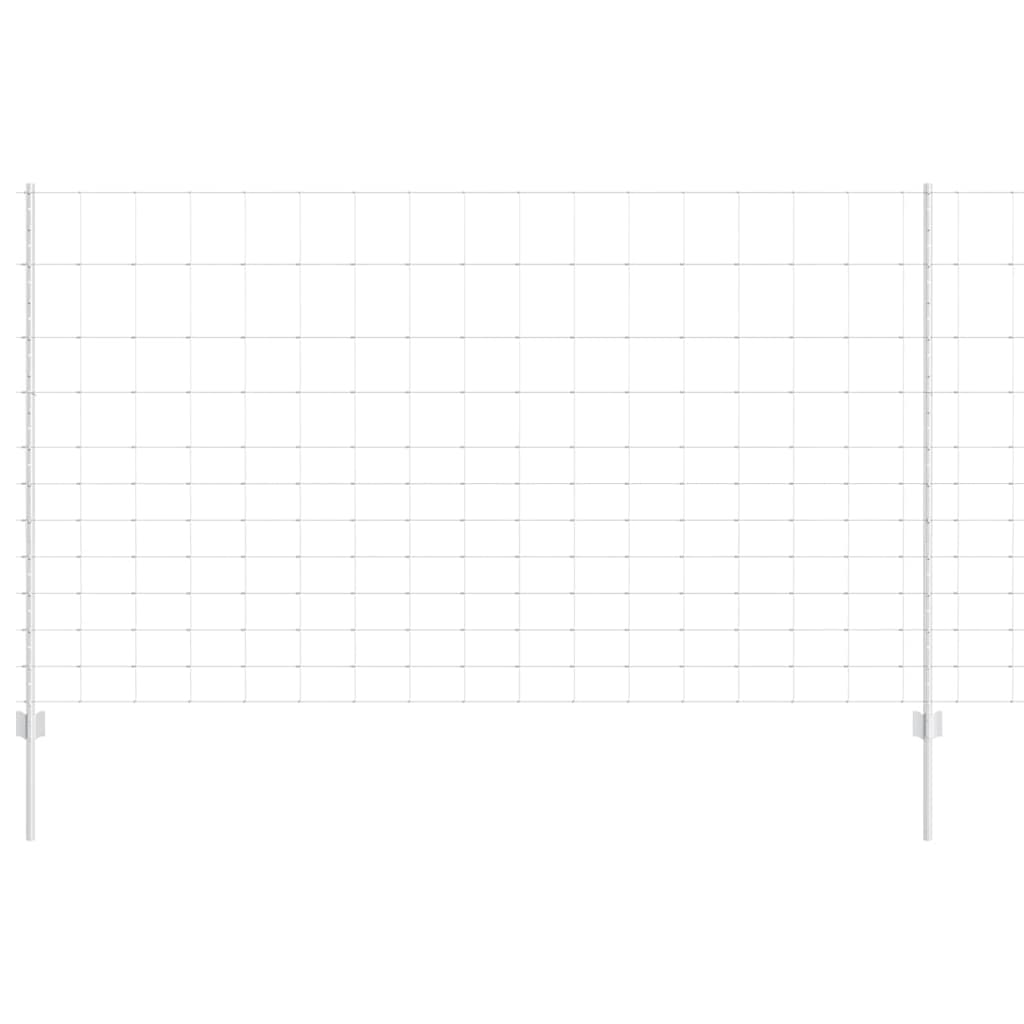 Recinzione con pali. Argento 1.4 x 25 m Acciaio 3337128