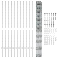 Recinzione con pali. Argento 1.4 x 25 m Acciaio 3337128