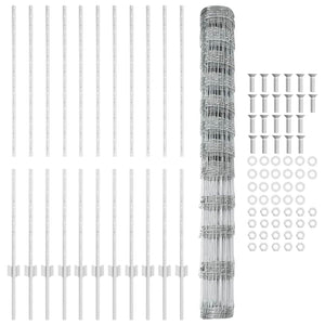 Recinzione con pali. Argento 1.4 x 25 m Acciaio 3337128