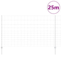 Recinzione con pali. Argento 1.4 x 25 m Acciaio 3337128