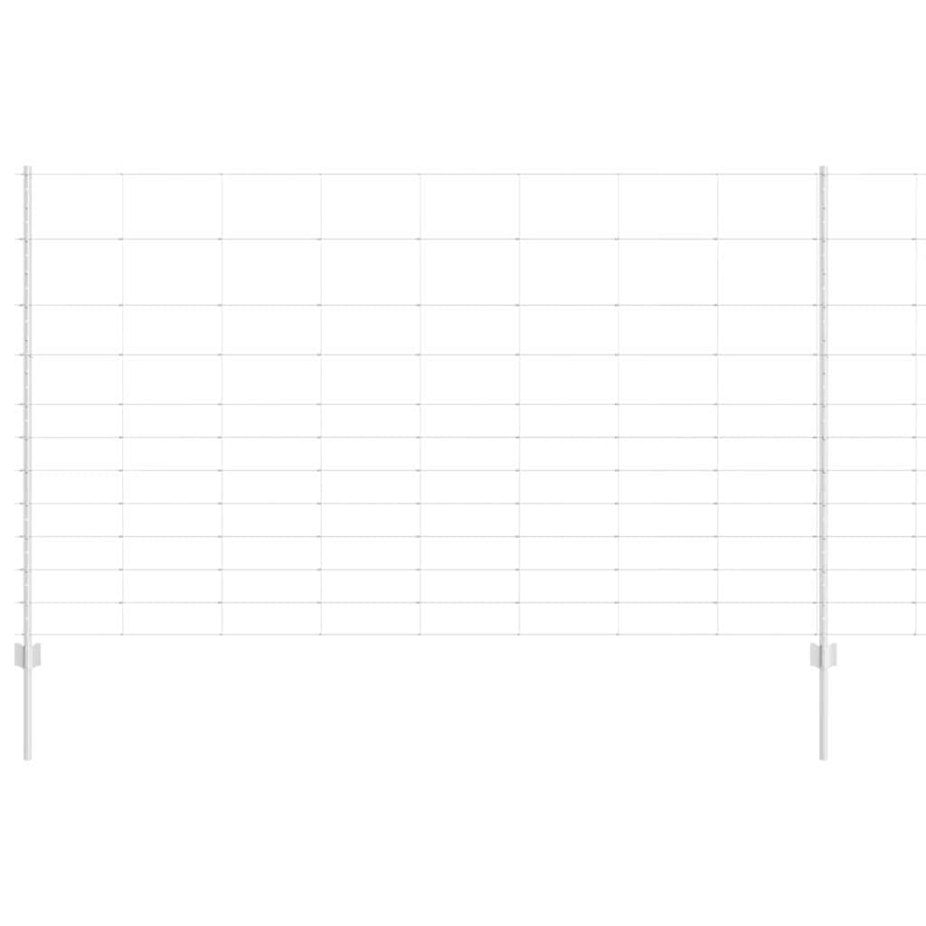 Recinzione con pali. Argento 1.4 x 25 m Acciaio 3337129