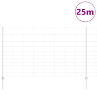 Recinzione con pali. Argento 1.4 x 25 m Acciaio 3337129