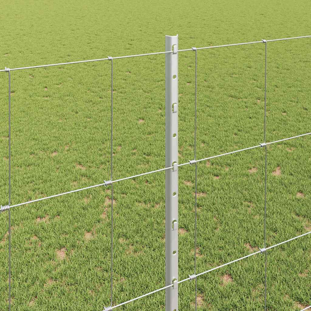 Recinzione con pali. Argento 1.5 x 25 m Acciaio 3337132