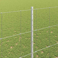 Recinzione con pali. Argento 1.5 x 25 m Acciaio 3337132