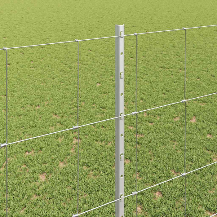 Recinzione con pali. Argento 1.5 x 25 m Acciaio 3337132