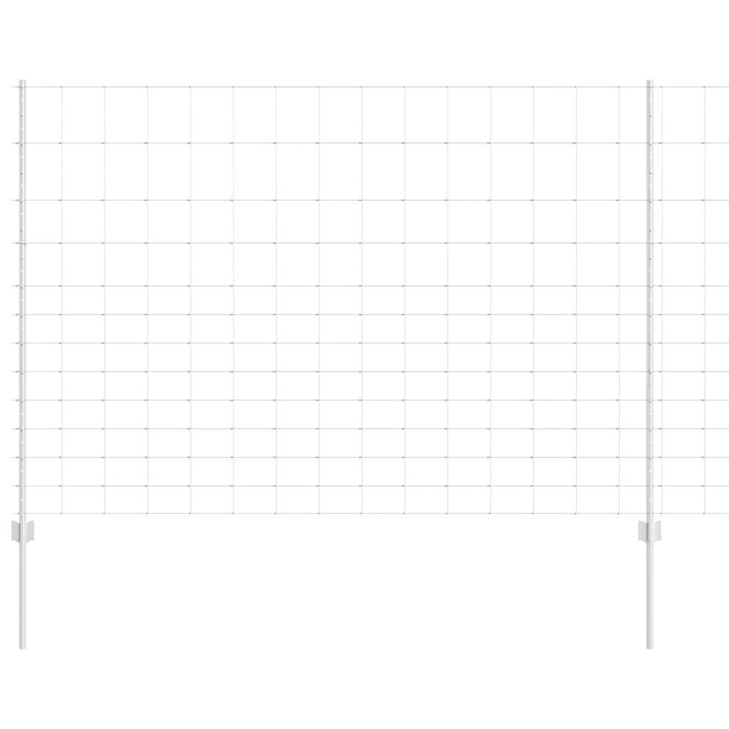 Recinzione con pali. Argento 1.5 x 25 m Acciaio 3337132