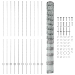 Recinzione con pali. Argento 1.5 x 25 m Acciaio 3337133