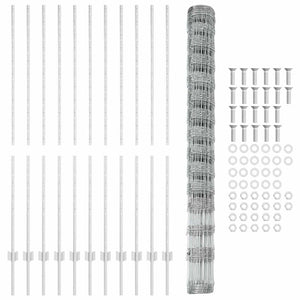Recinzione con pali. Argento 1.6 x 25 m Acciaio 3337136
